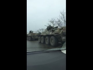 the russian army in crimea (krasnodar-novorossiysk highway, a column of troops of the russian federation before transferring to crimea)